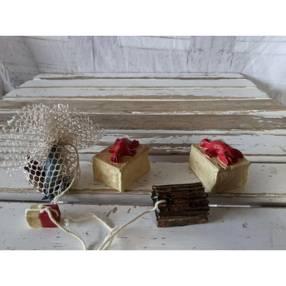 Lobster fish‎ net Catch nautical village set of 4 C